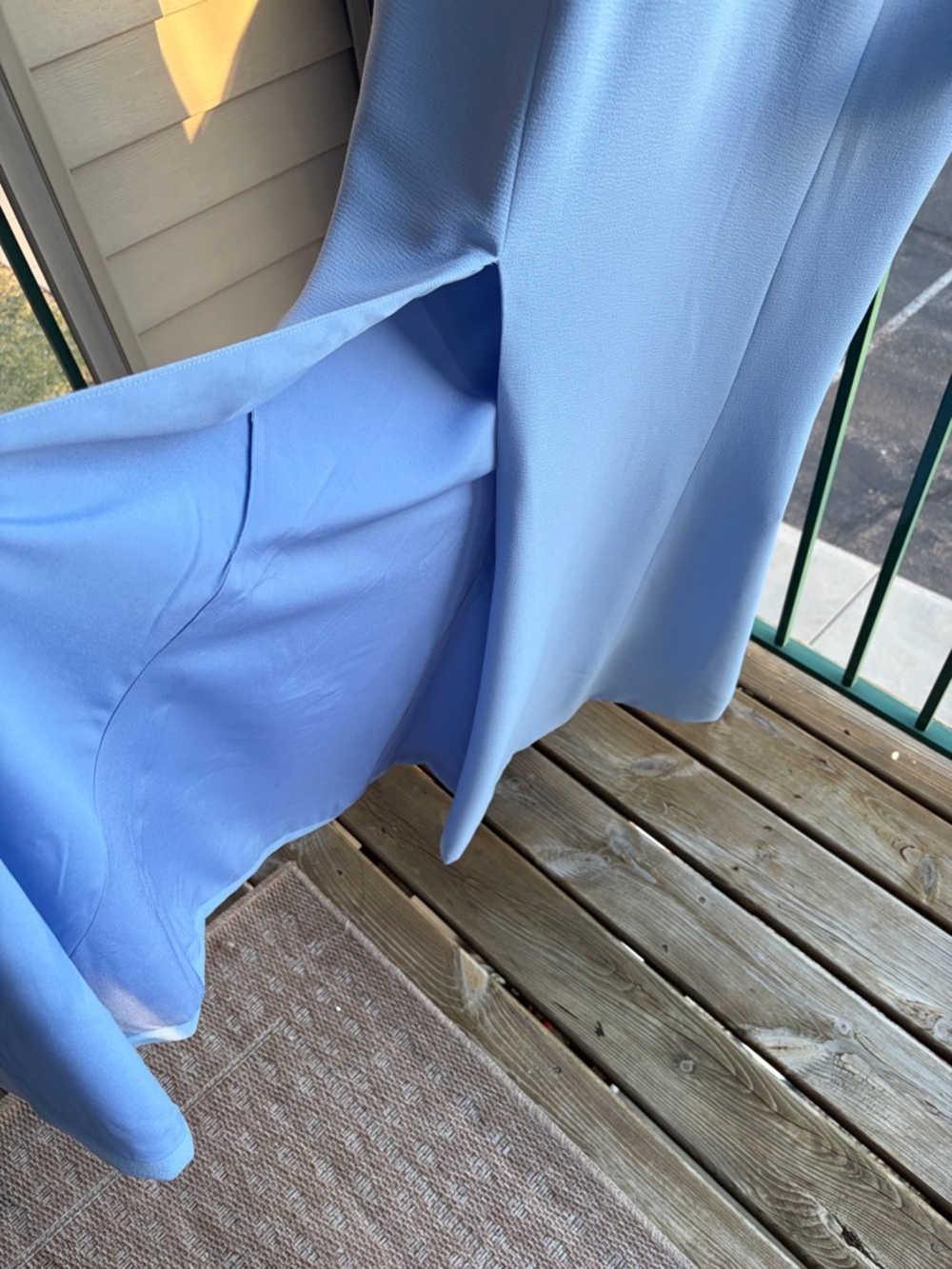 🆕 Dress The Population Light Blue Maxi Dress Slit Elegant Formal Gown Size M - Picture 11 of 15